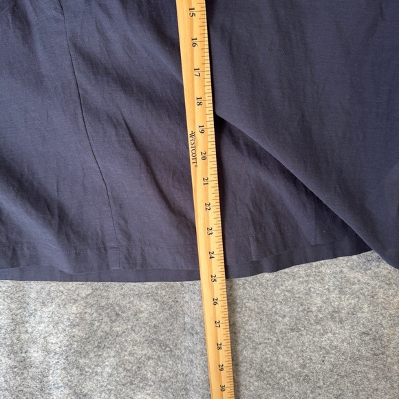 Madewell Shirred Long sleeves Flowy V-neck Navy Blue Blouse Size Large - Picture 6 of 12